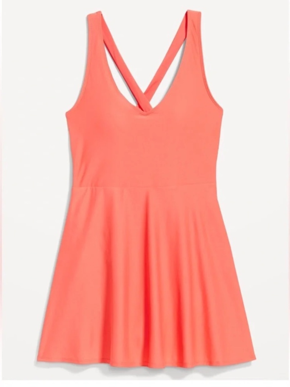 Old Navy Matte Back-Tie Swim Dress // Coral